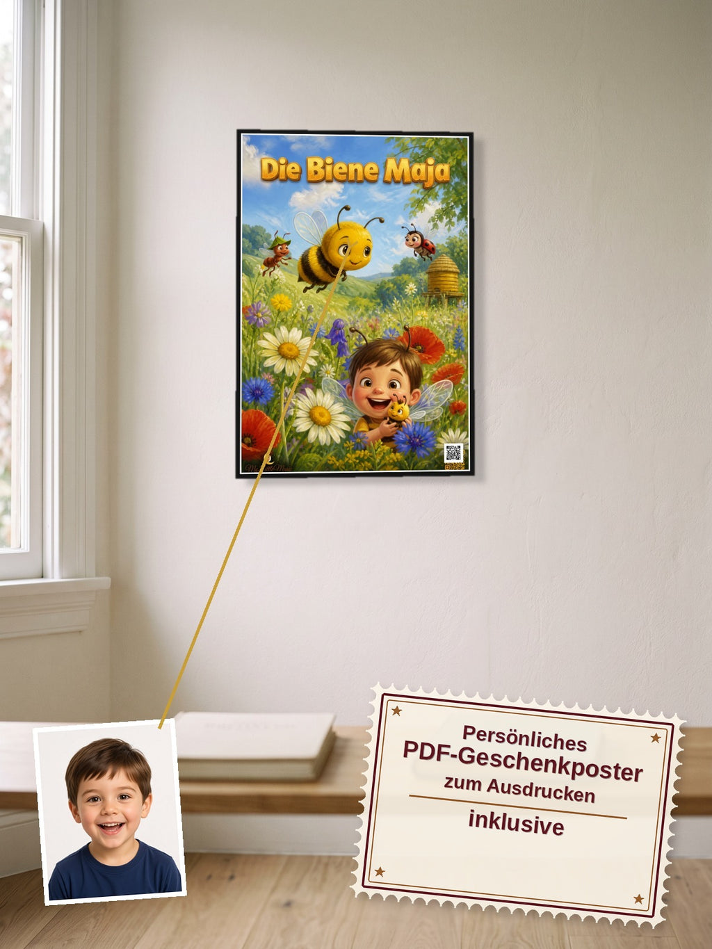 Die Biene Maja — Dein personalisierbares Hörspiel — persönliches PDF-Geschenkposter zum Ausdrucken inklusive