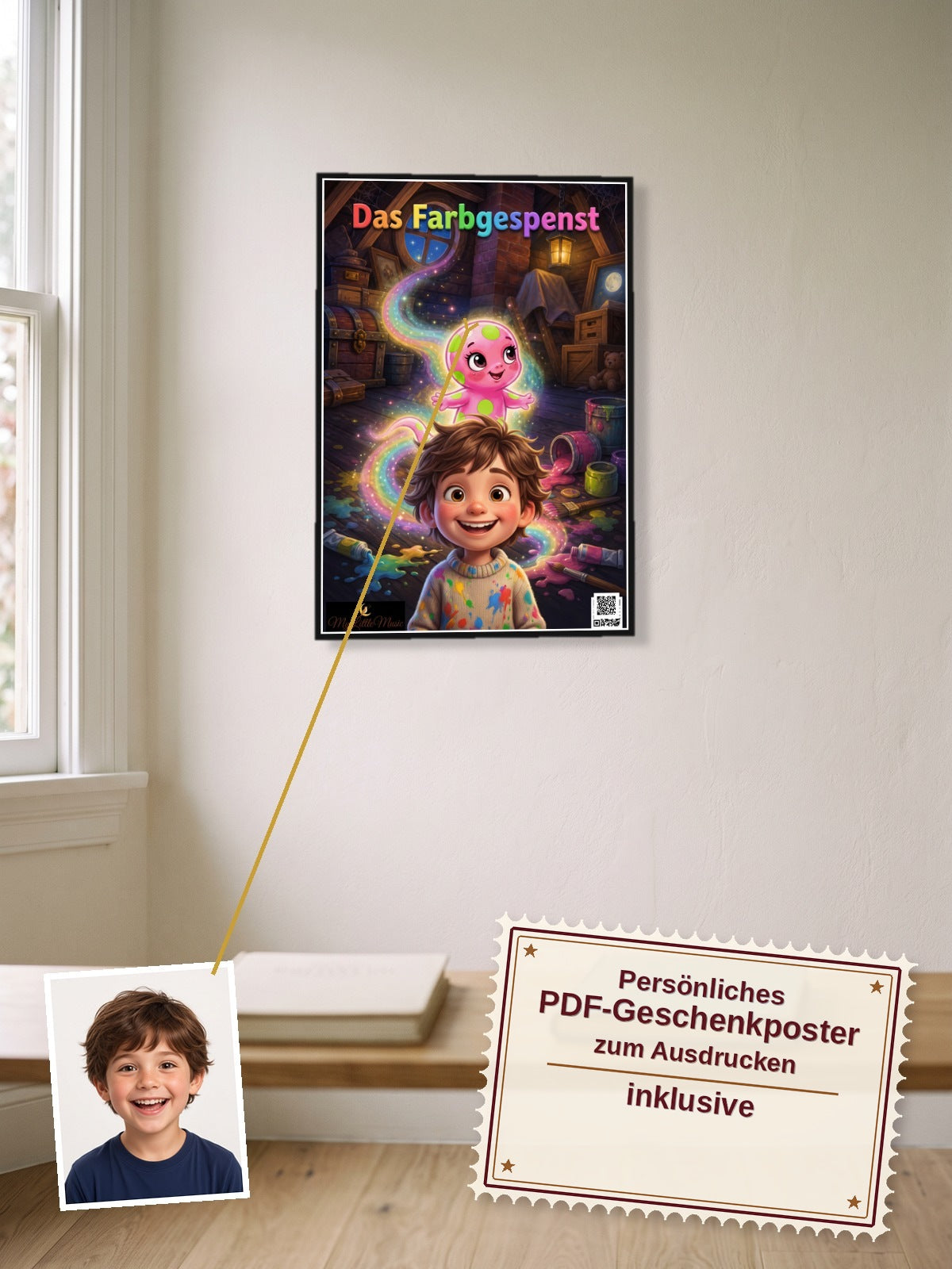 Das Farbgespenst — Dein personalisierbares Hörspiel — persönliches PDF-Geschenkposter zum Ausdrucken inklusive