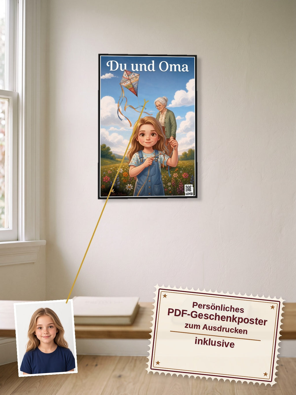 Du und Oma — Dein personalisierbares Hörspiel — persönliches PDF-Geschenkposter zum Ausdrucken inklusive