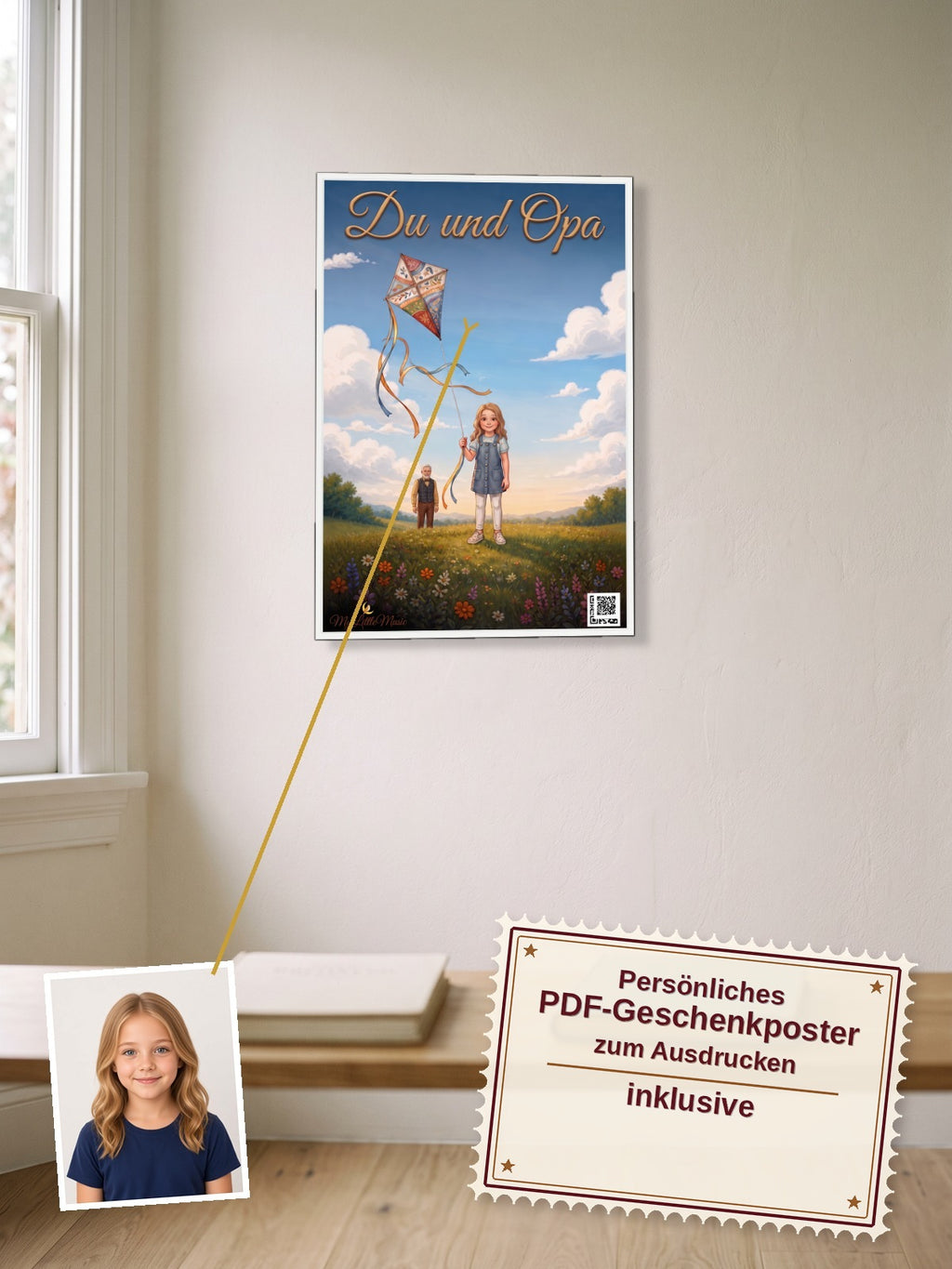 Du und Opa — Dein personalisierbares Hörspiel — persönliches PDF-Geschenkposter zum Ausdrucken inklusive