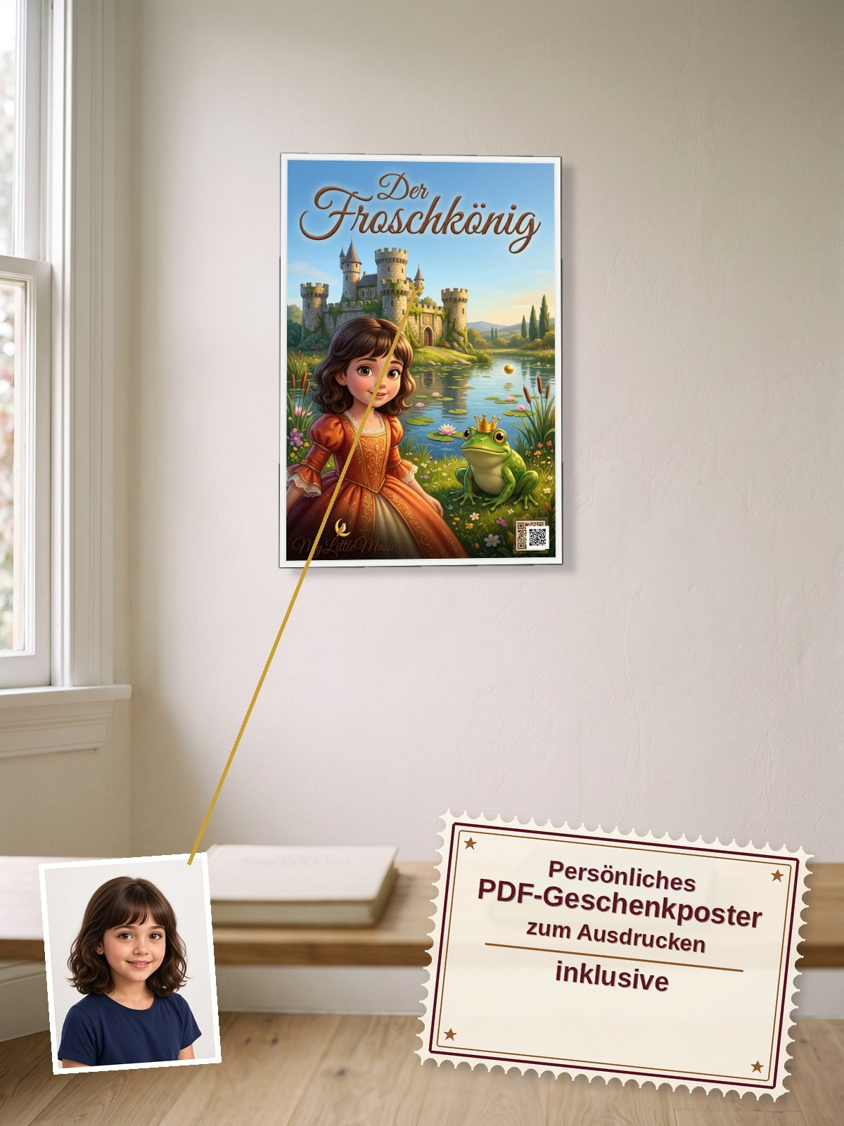 Der Froschkönig — Dein personalisierbares Hörspiel — persönliches PDF-Geschenkposter zum Ausdrucken inklusive