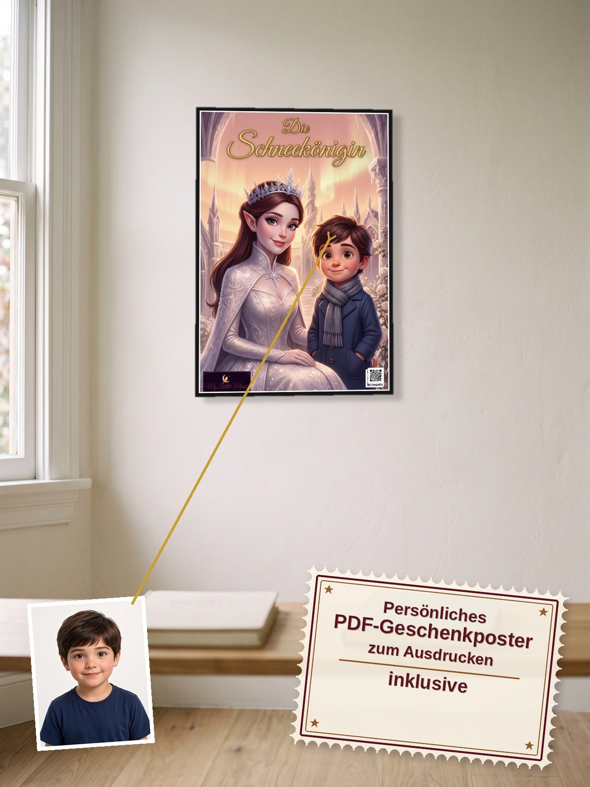 Die Schneekönigin — Dein personalisierbares Hörspiel — persönliches PDF-Geschenkposter zum Ausdrucken inklusive