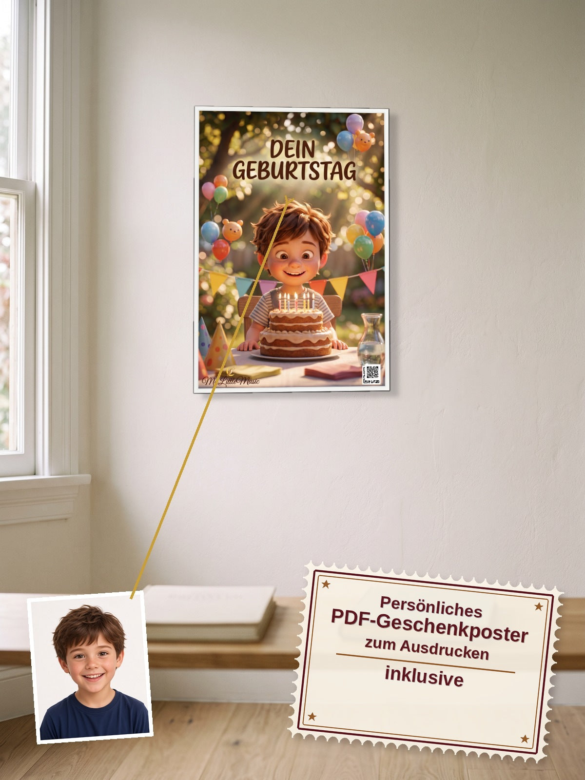 Dein Geburtstag — Dein personalisierbares Hörspiel — persönliches PDF-Geschenkposter zum Ausdrucken inklusive