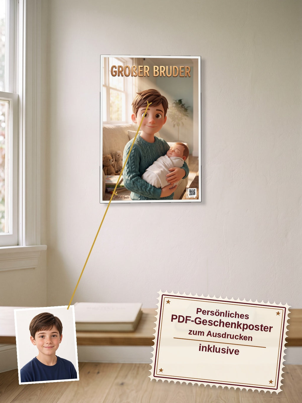 Großer Bruder — Dein personalisierbares Hörspiel — persönliches PDF-Geschenkposter zum Ausdrucken inklusive
