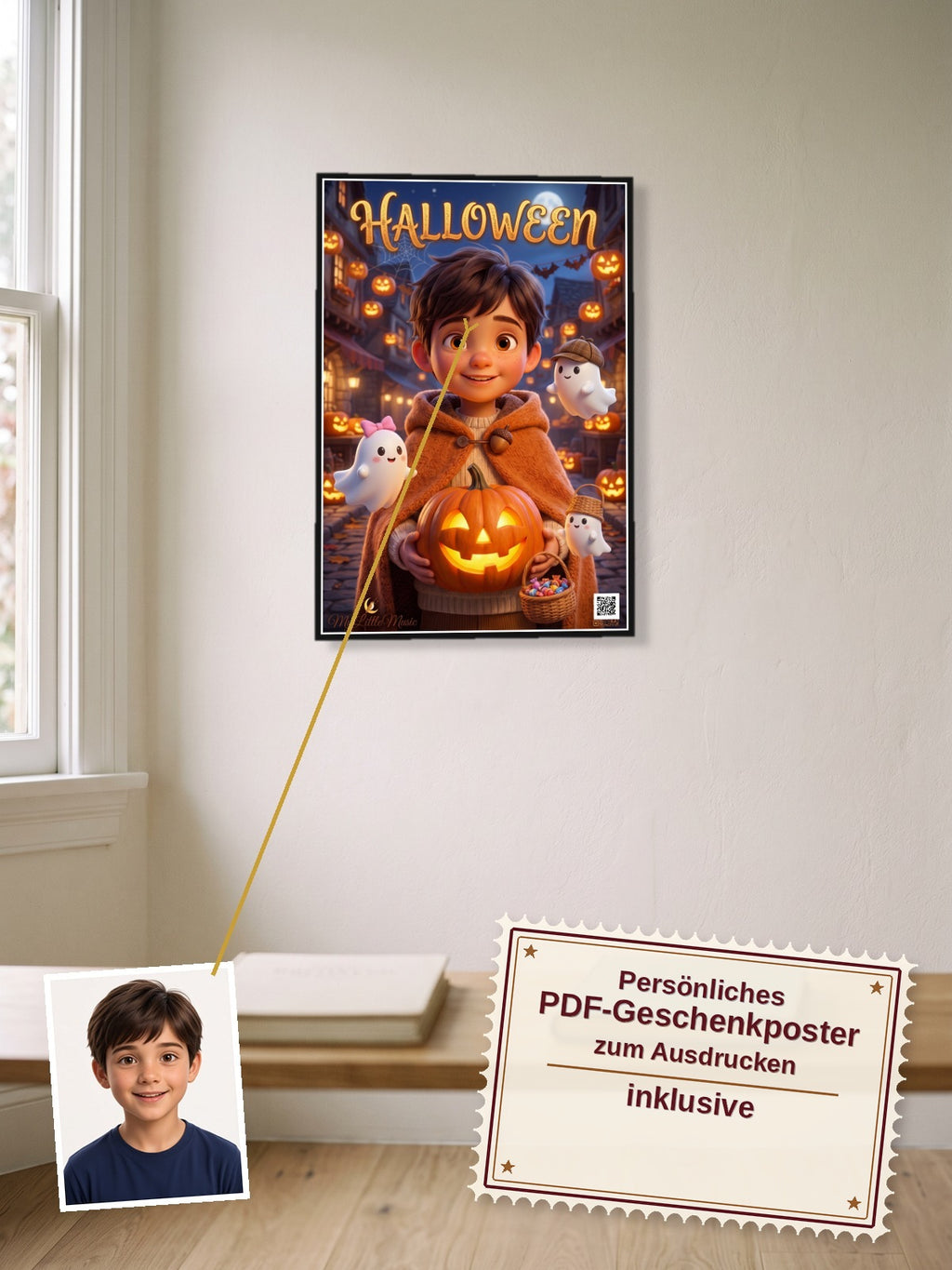Halloween — Der zauberhafte Kürbis. Dein personalisierbares Hörspiel — persönliches PDF-Geschenkposter zum Ausdrucken inklusive