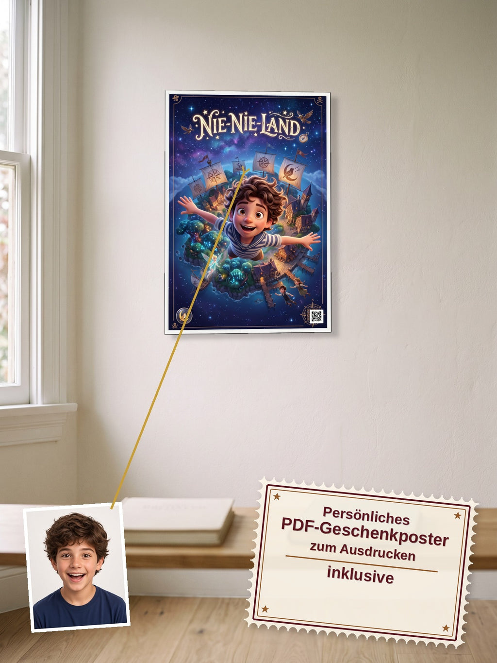 Peter Pan — Dein persönliches Hörspiel — persönliches PDF-Geschenkposter zum Ausdrucken inklusive