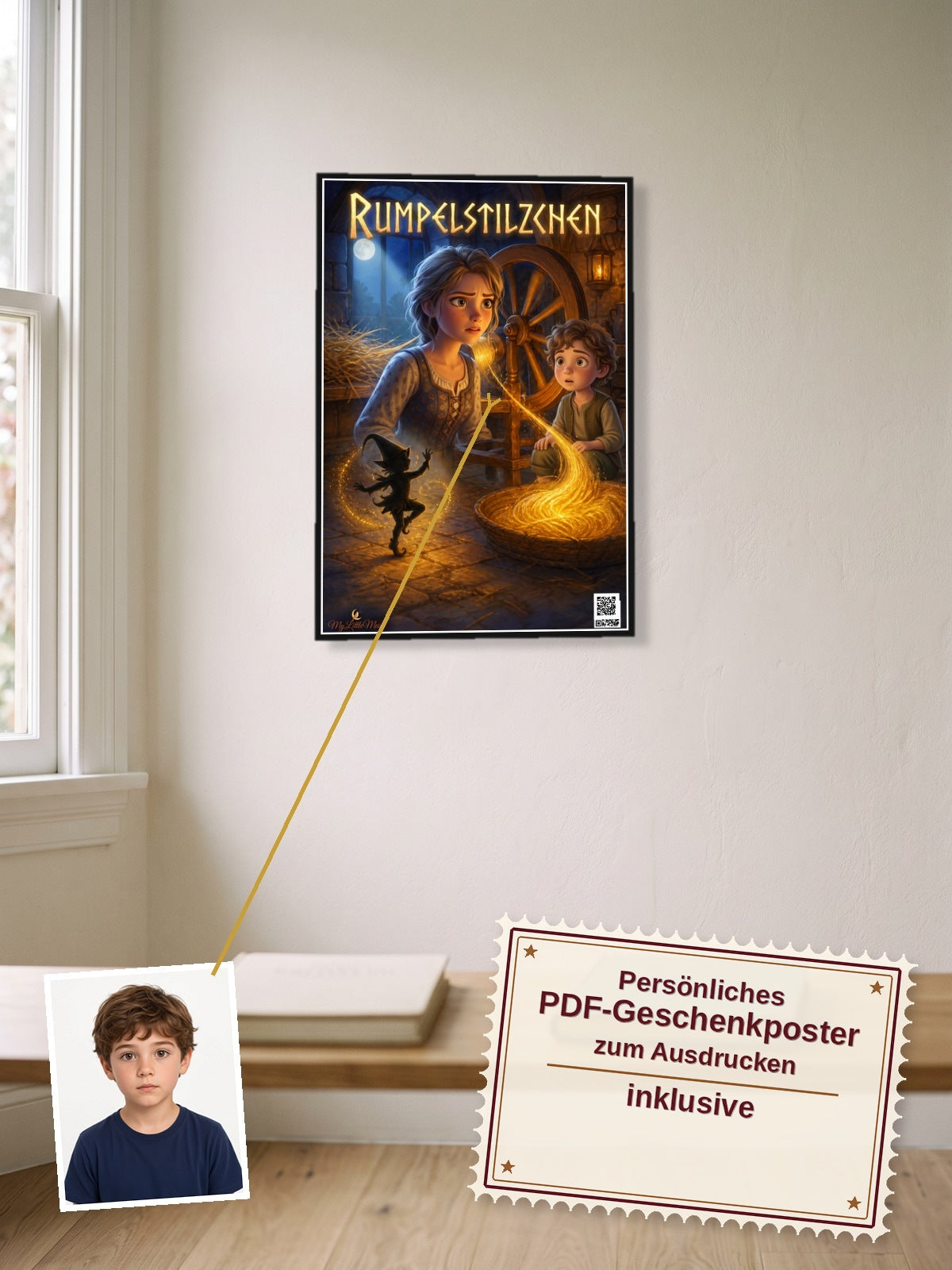 Rumpelstilzchen — Dein personalisierbares Hörspiel — persönliches PDF-Geschenkposter zum Ausdrucken inklusive