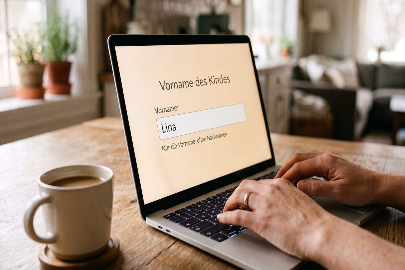 Vornamen in das Formular auf dieser Seite eintragen