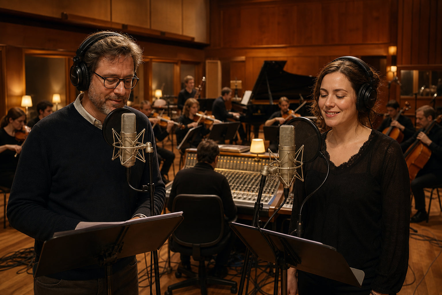Studio: Sprecher, Gesang und Orchester